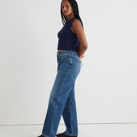 MADEWELL curvy low-slung straight jeans in palmina wash (sz29) - Picture 2 of 16